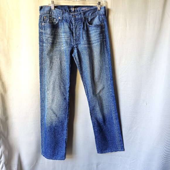 7 For All Mankind STANDARD Distressed Blue Jean Size 31 - Picture 1 of 7